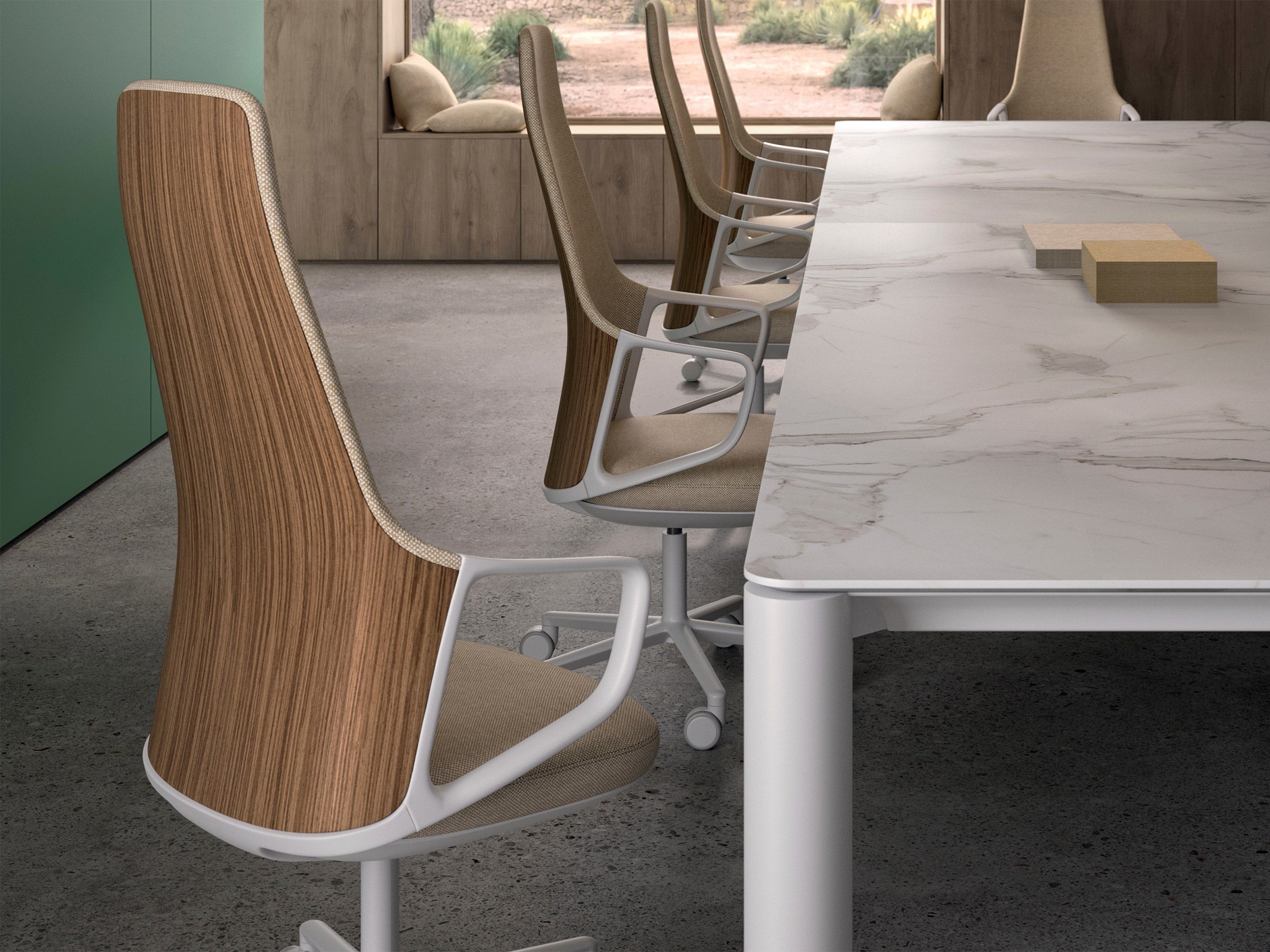 Прямоугольный стол для совещаний из алюминия и дерева Andreu World Экстра ARCH-00105912 - Вид №3