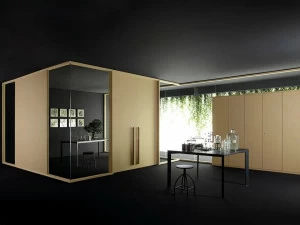 Citterio Мобильная стена из дерева и стекла для офиса