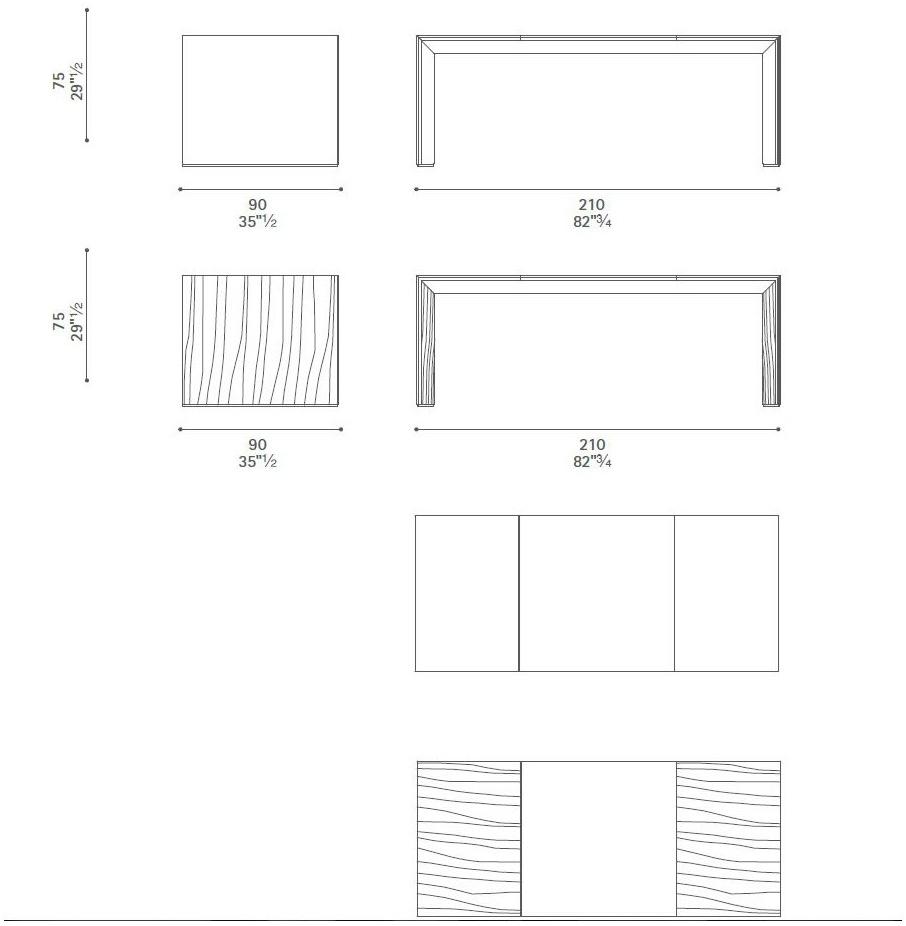Poltrona Frau Прямоугольный письменный стол из кожи L'ufficio - sistemi direzionali sun-id-1387562 - Вид №1