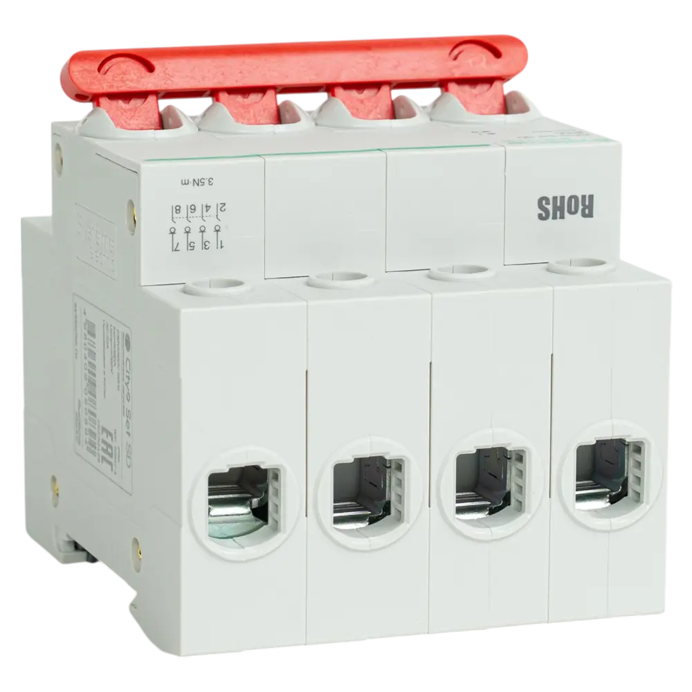 Systeme Electric City9 Set - 4-полюсный разъединитель 63А с красной рукояткой 89412711 STLM-1566855 - Вид №3