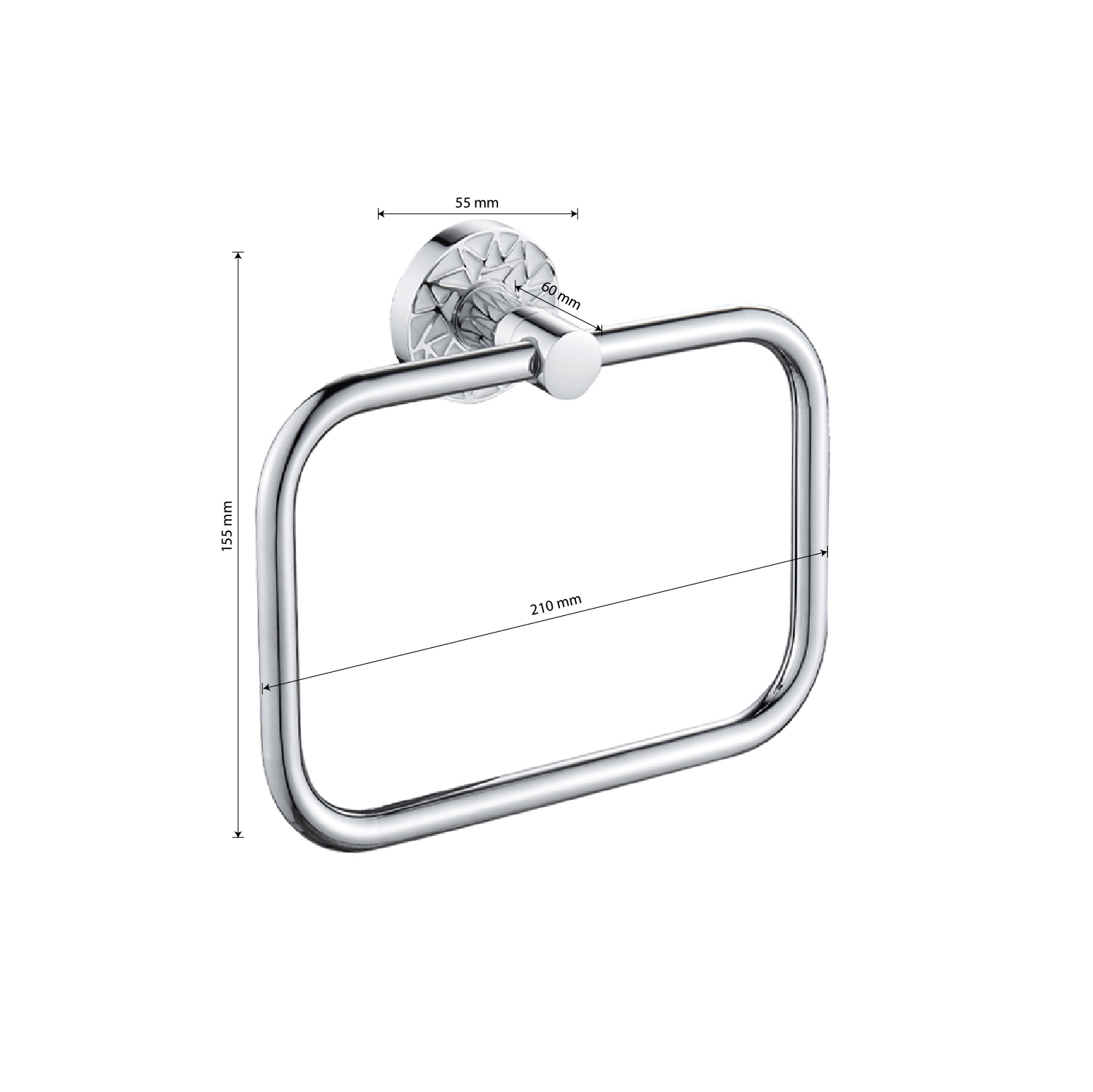 GFmark - Держатель полотенца прямоугольный, с БЕЛОЙ МОЗАИКОЙ, код: 3204  - Вид №3