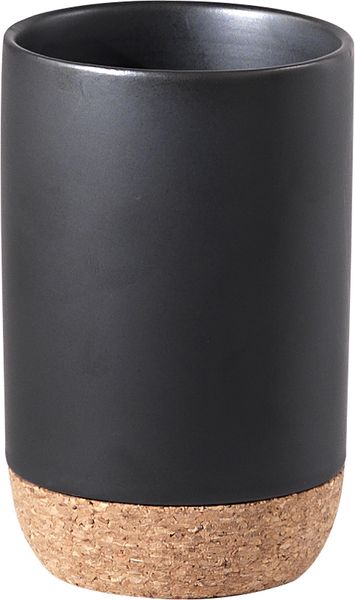 IL98(14) Gedy G-Ilary, настольный керамический стакан, черная матовая керамика