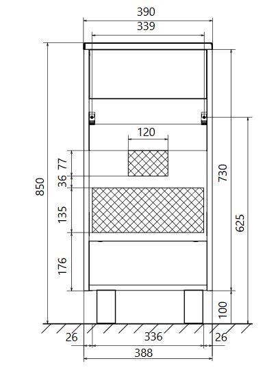 У85922 Тумба с раковиной Lira 40Н 1д. Дуб Сонома 1 Marka Lira - Вид №7