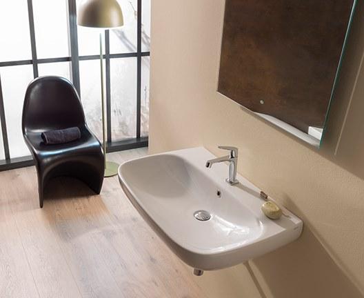 Ge046/47/60/61/70 bi Подвесная раковина настенная овальная Ceramica Globo Genesis белая - Вид №6