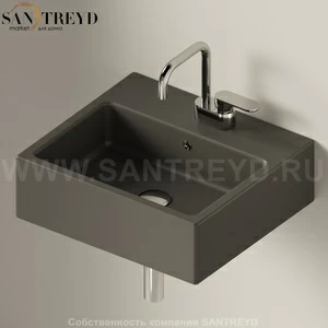 5058.7006 Подвесная раковина настенная прямоугольная Ceramica Flaminia Acquagrande черная