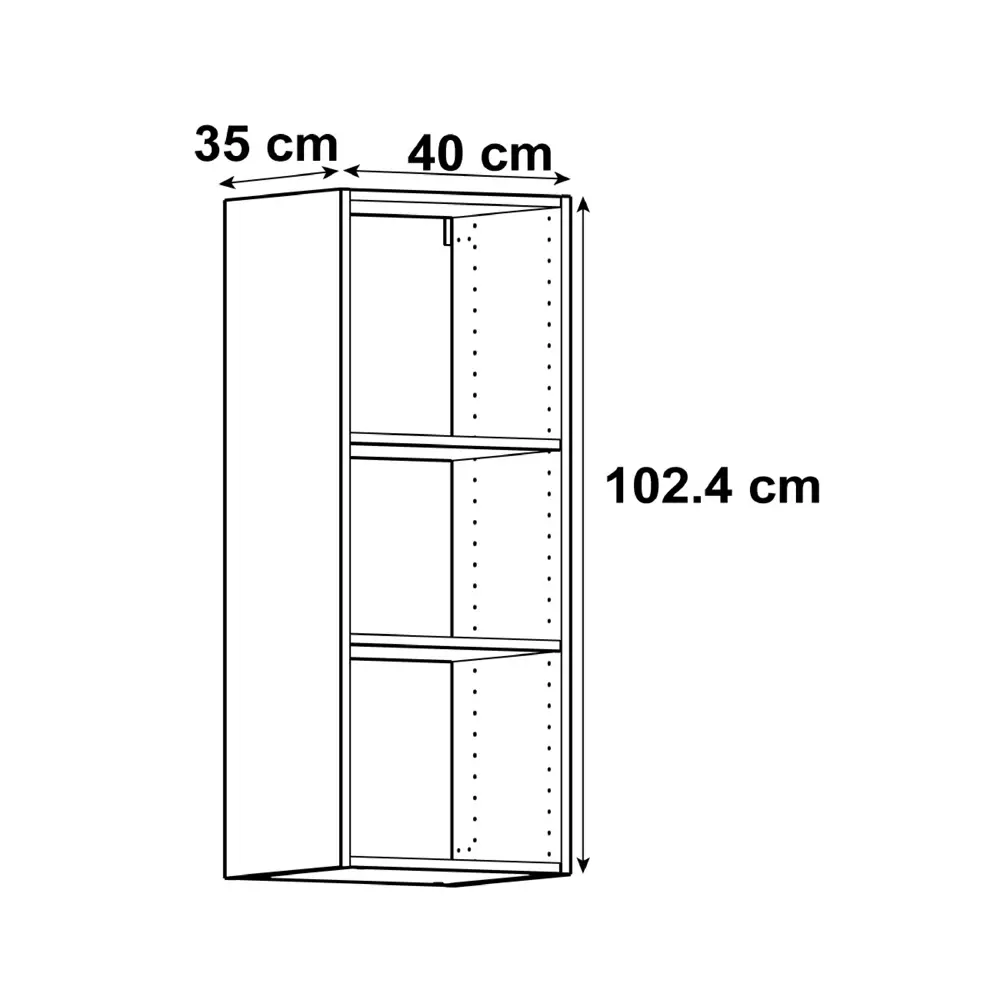 Каркас навесной 40x102.4x35 см, ЛДСП, цвет белый 82140033 STLM-2155197 DELINIA ID  - Вид №1