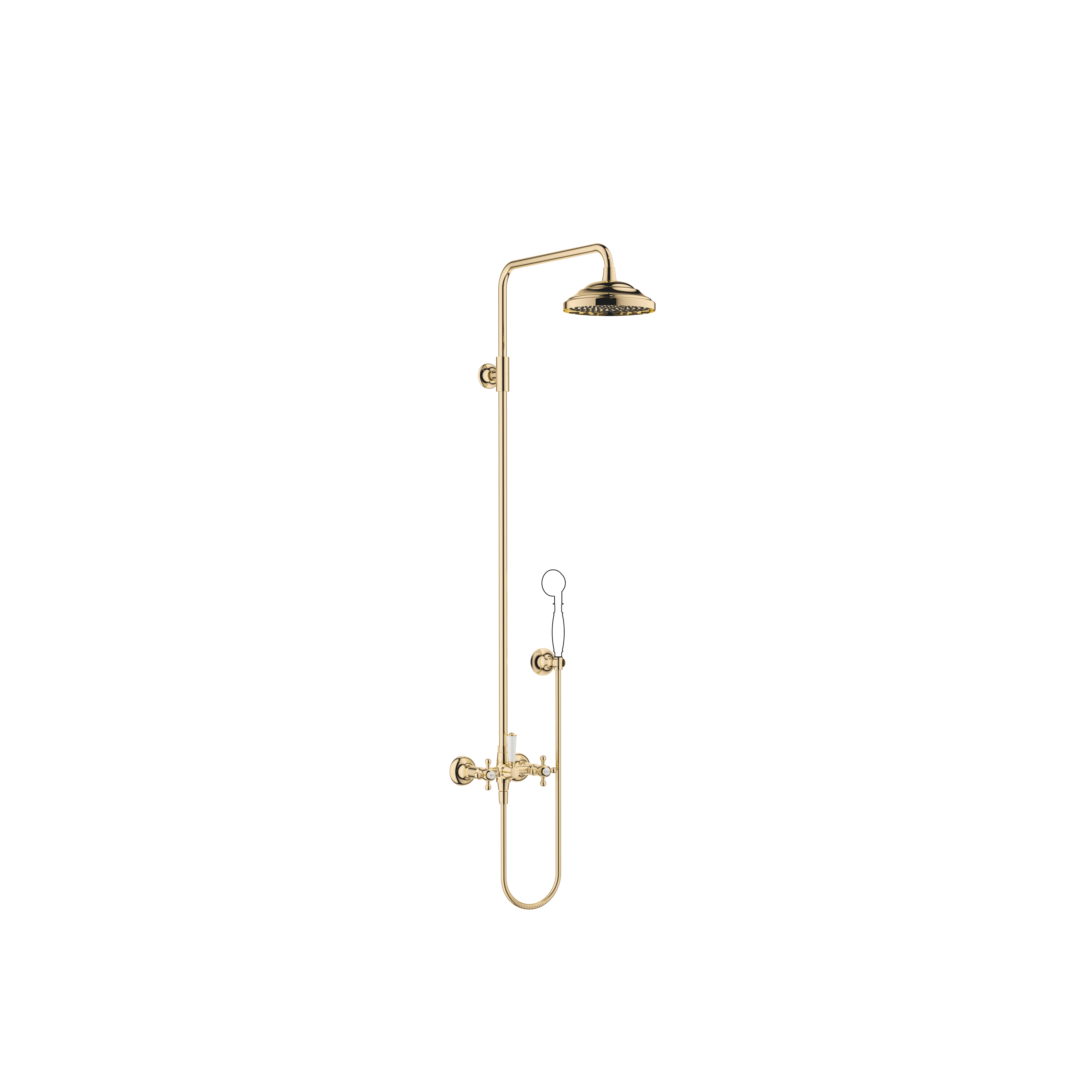 MADISON Showerpipe со смесителем для душа без ручного душа - Durabrass (23-каратное золото) DornBracht 26632360-09