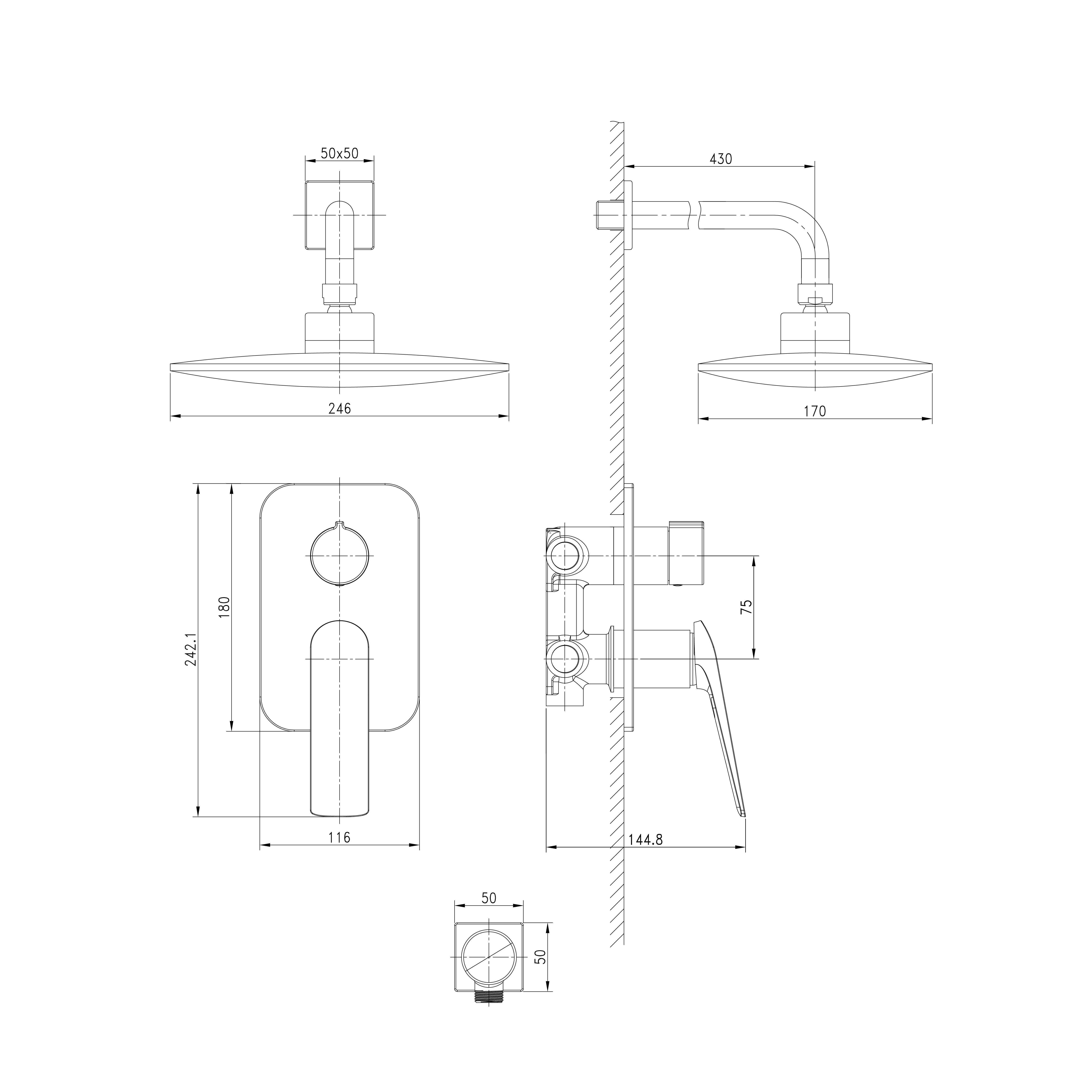 LM5929CW Смеситель Allegro для душа, встраиваемый LEMARK ALLEGRO - Вид №1