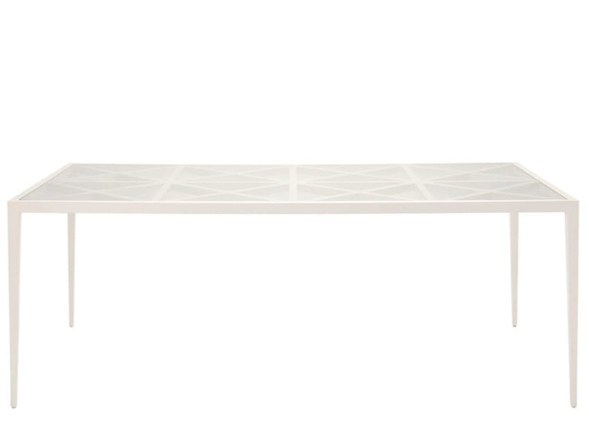 Прямоугольный обеденный стол из алюминия и стекла JANUS et Cie Azimuth ARCH-00024826 - Вид №1