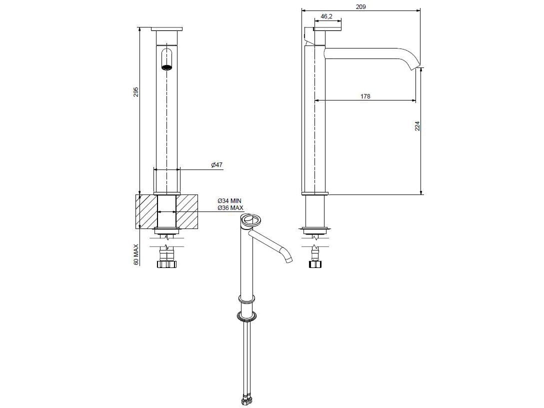 Смеситель для раковины из хромированной латуни Bugnatese B-Color ARCH-00098475 - Вид №2