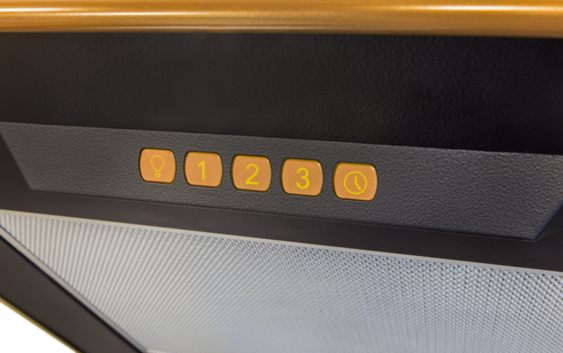 ONDA 60 BB Настенная вытяжка, ширина 60 см, отвод/рециркуляция, 800 м3/час, электронное управление, 3 скорости,светодиодное освещение 2х4 вт, таймер, анодированный алюминиевый жироулавливающий фильтр, угольный фильтр с6с (опция), 42-58 дб, цвет черный, ок Santreyd  - Вид №2