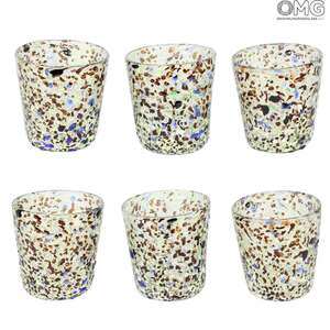 2192 ORIGINALMURANOGLASS Набор из 6 рюмок Арлекино - муранское стекло 6 см