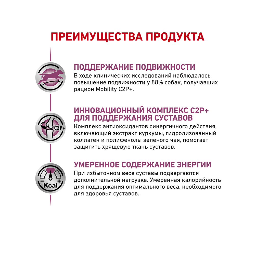 ПР0056723 Корм для собак RC Vet Diet Mobility C2P+ для опорно-двигательного аппарата сух. 12кг ROYAL CANIN  - Вид №4