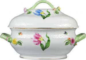 69848 Herend Супница овальная 3,85л "Китти" (с веточкой) Фарфор