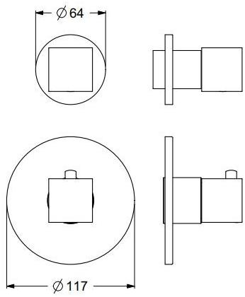 GUGLIELMI Смеситель для душа встраиваемый термостатический Gq Fiin00623 - Вид №2