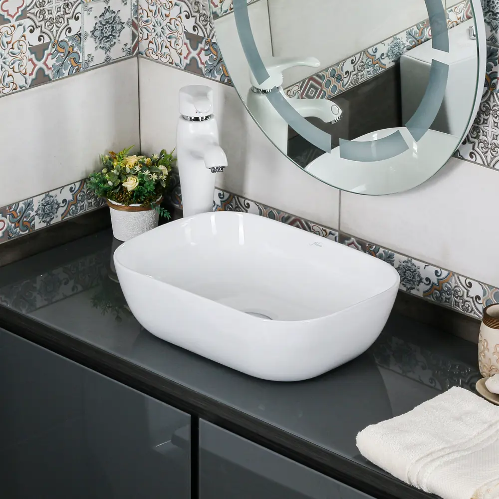 Раковина Melana MLN-78105 накладная для столешницы белая 82381790 Pepo STLM-0025983 - Вид №5