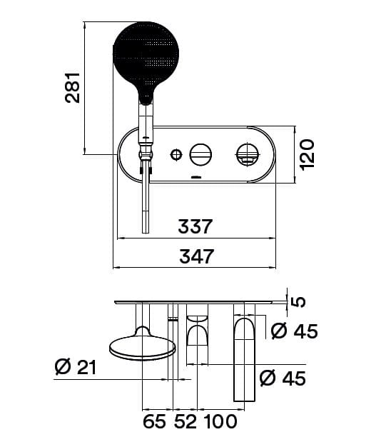 Настенный смеситель для ванны ABS с ручным душем Bossini Apex ARCH-00119835 - Вид №5