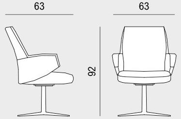 Viganò Офисный стул из ткани с 4 спицами и подлокотниками Grace sun-id-1391902 - Вид №4