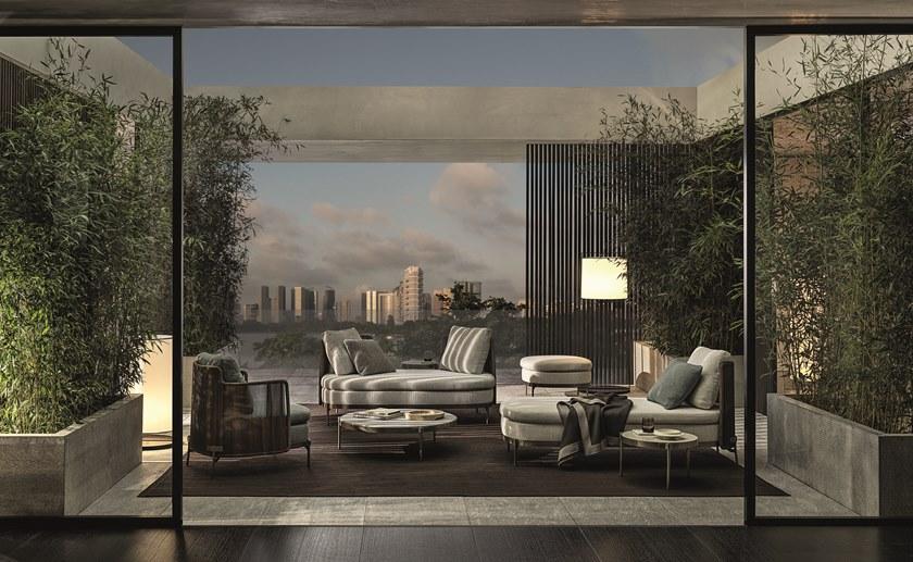 Minotti Садовое кресло из ткани с подлокотниками Tape cord outdoor sun-id-1373788 - Вид №3