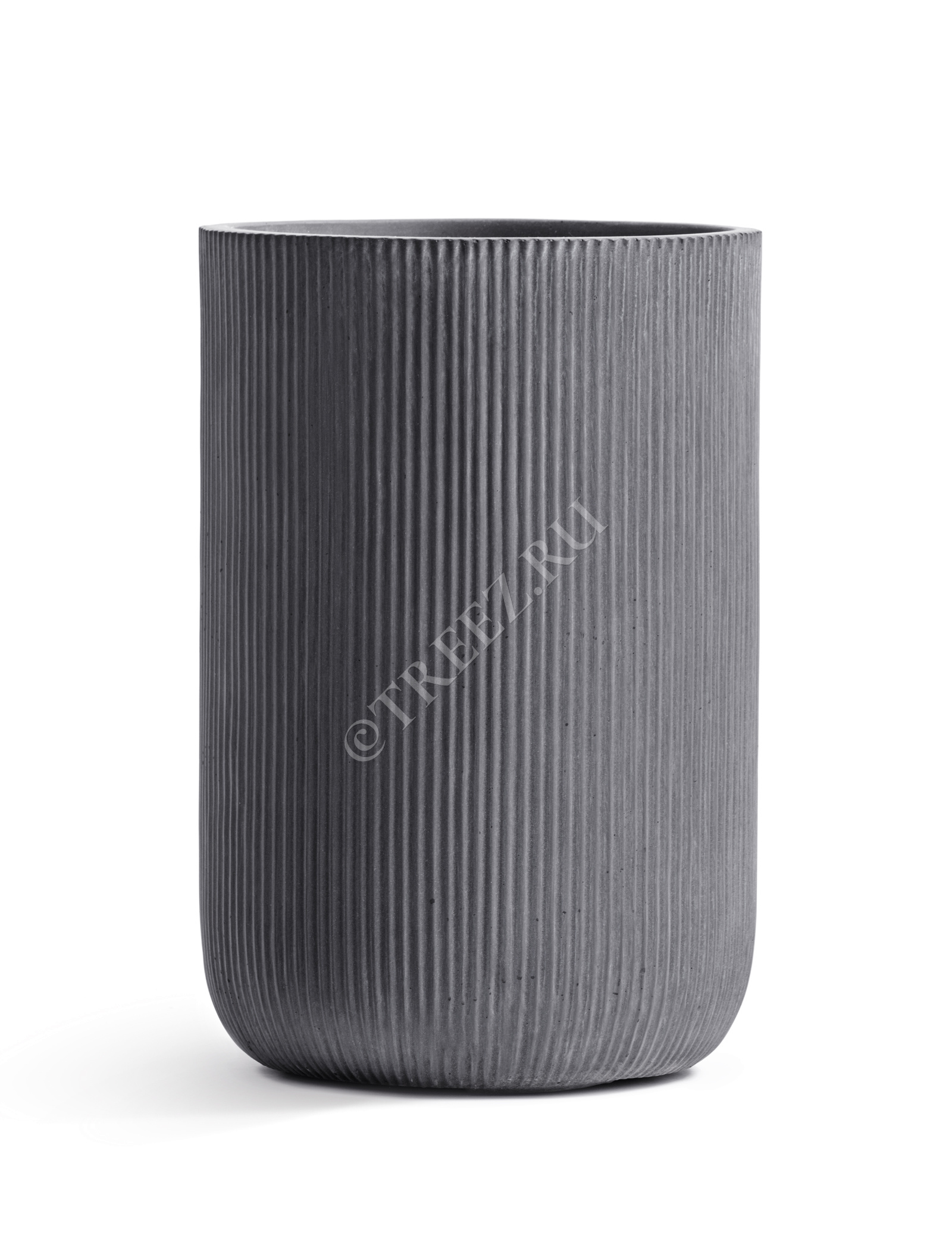 41.1020-0041-GR-55 Кашпо  ERGO - серия Jet - Высокий цилиндр - Дымчато-серый бетон Цветочная коллекция  - Вид №2