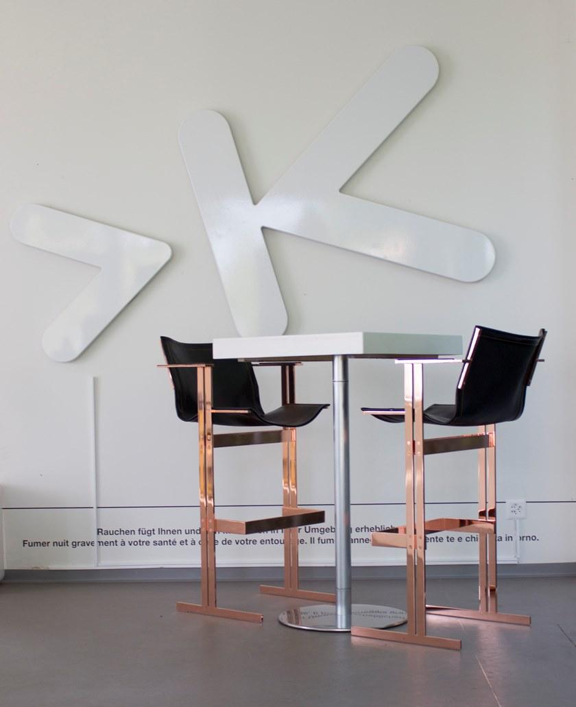 ZALABA Design Высокий кожаный табурет со спинкой Kolb sun-id-1385825 - Вид №2