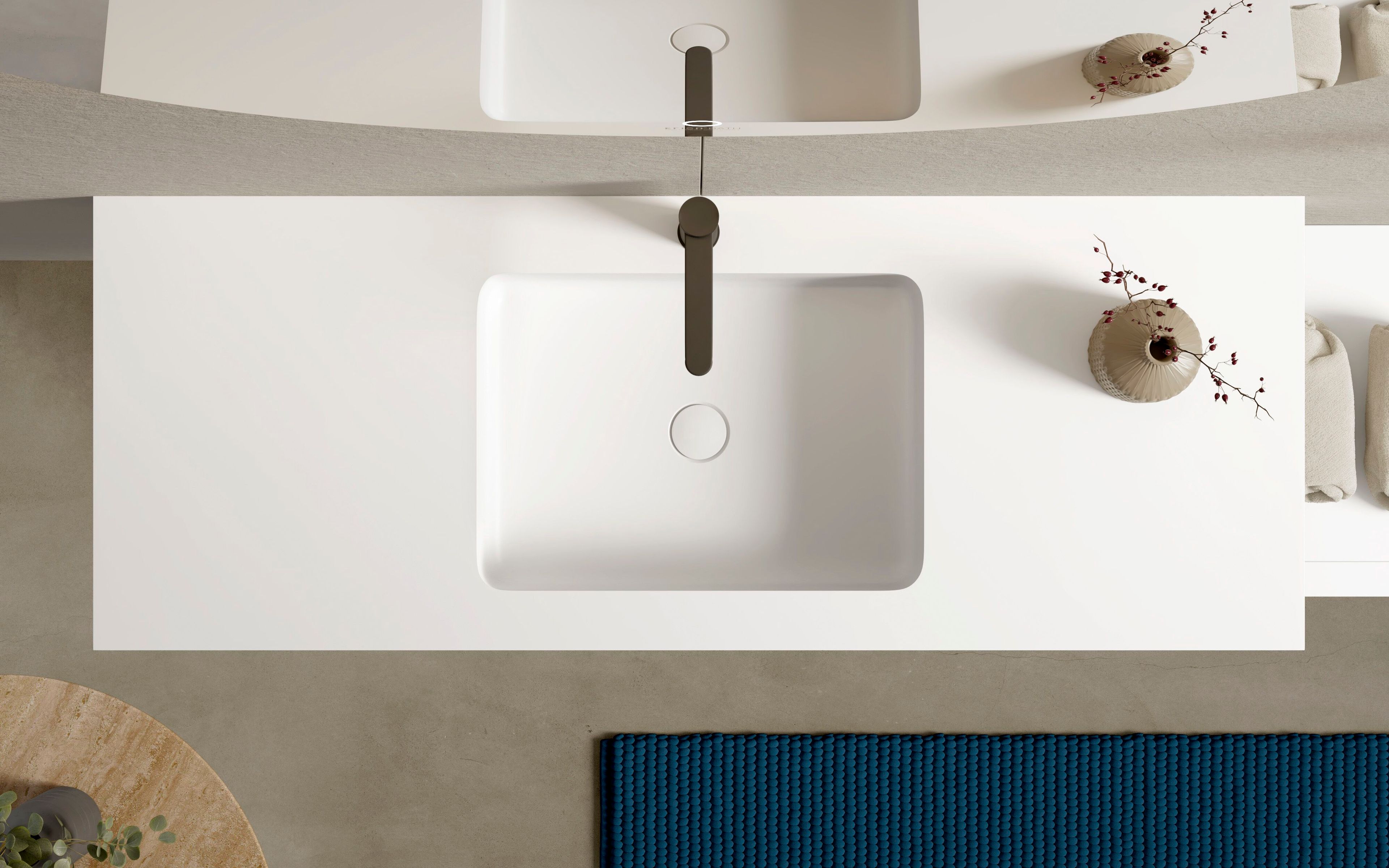 Шкаф для раковины с одной твердой поверхностью со встроенной раковиной Acquabella Acquasolid ARCH-00132413 - Вид №1