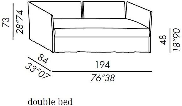 Meridiani Двуспальный диван-кровать со съемным чехлом из ткани Fox sun-id-1413699 - Вид №3