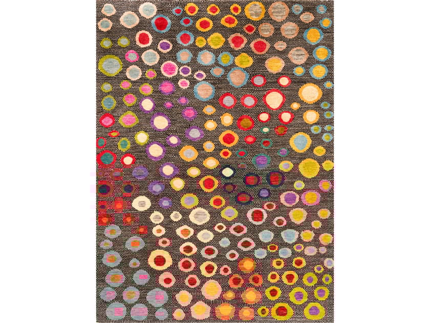 Прямоугольный ковер с рисунком из шерсти Zollanvari 'OP ART' FLOWER FIELD ARCH-00063933
