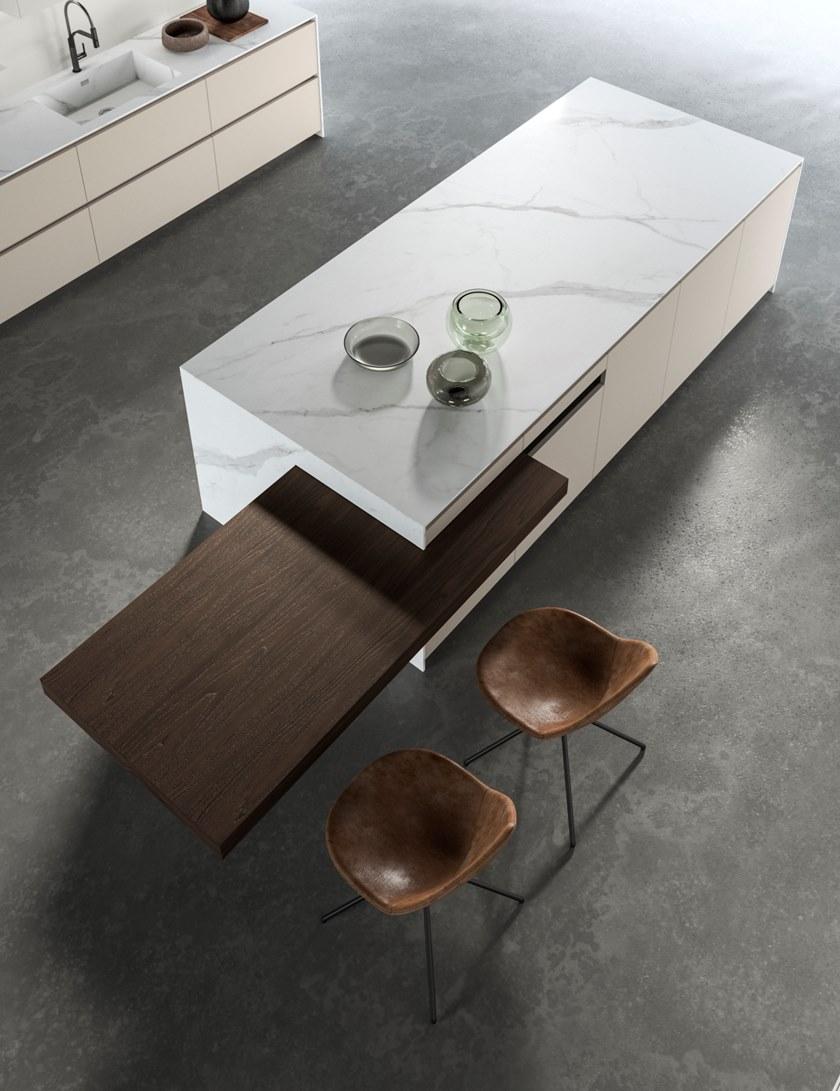 Aster Cucine Линейная кухня из лакированного дерева со встроенными ручками Atelier sun-id-1463375 - Вид №9