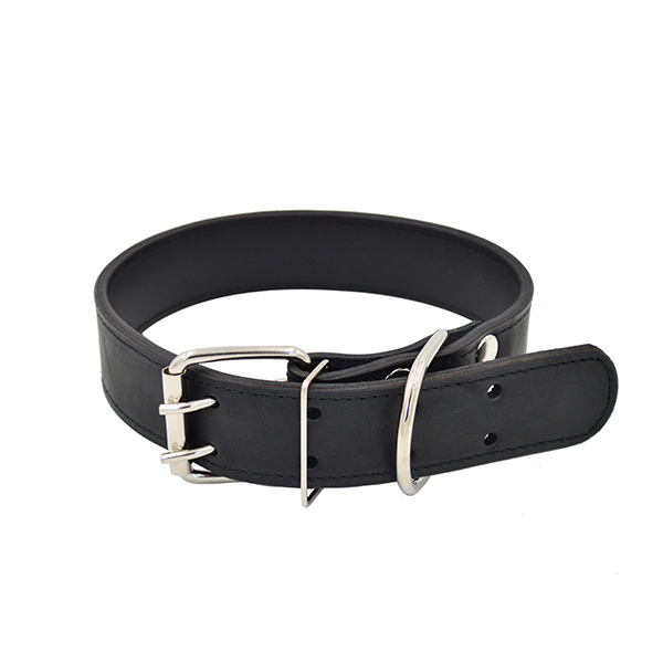 ПР0048220 Ошейник для собак Строченый 2сл 40мм 65см черный ZOOEXPRESS 