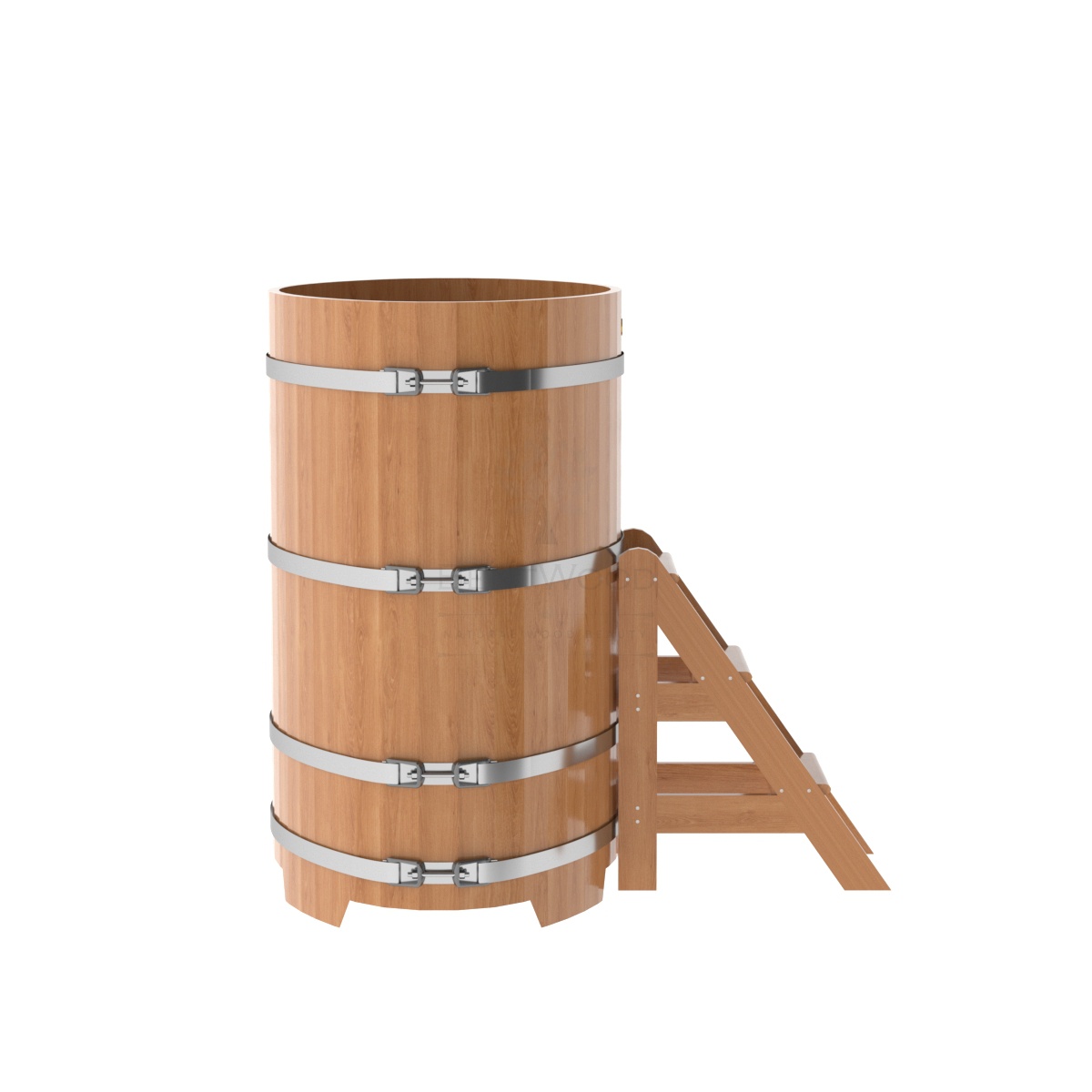 1278 Купель овальная из дуба 0,80х1,42х1,4 натуральный Alyarus  - Вид №2