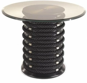 Gianfranco Ferré Home Круглый лакированный журнальный столик из дерева и стекла Brick lane Bla.233.a