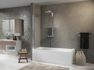 NOVELLINI Шторка для ванны из алюминия и стекла Aurora