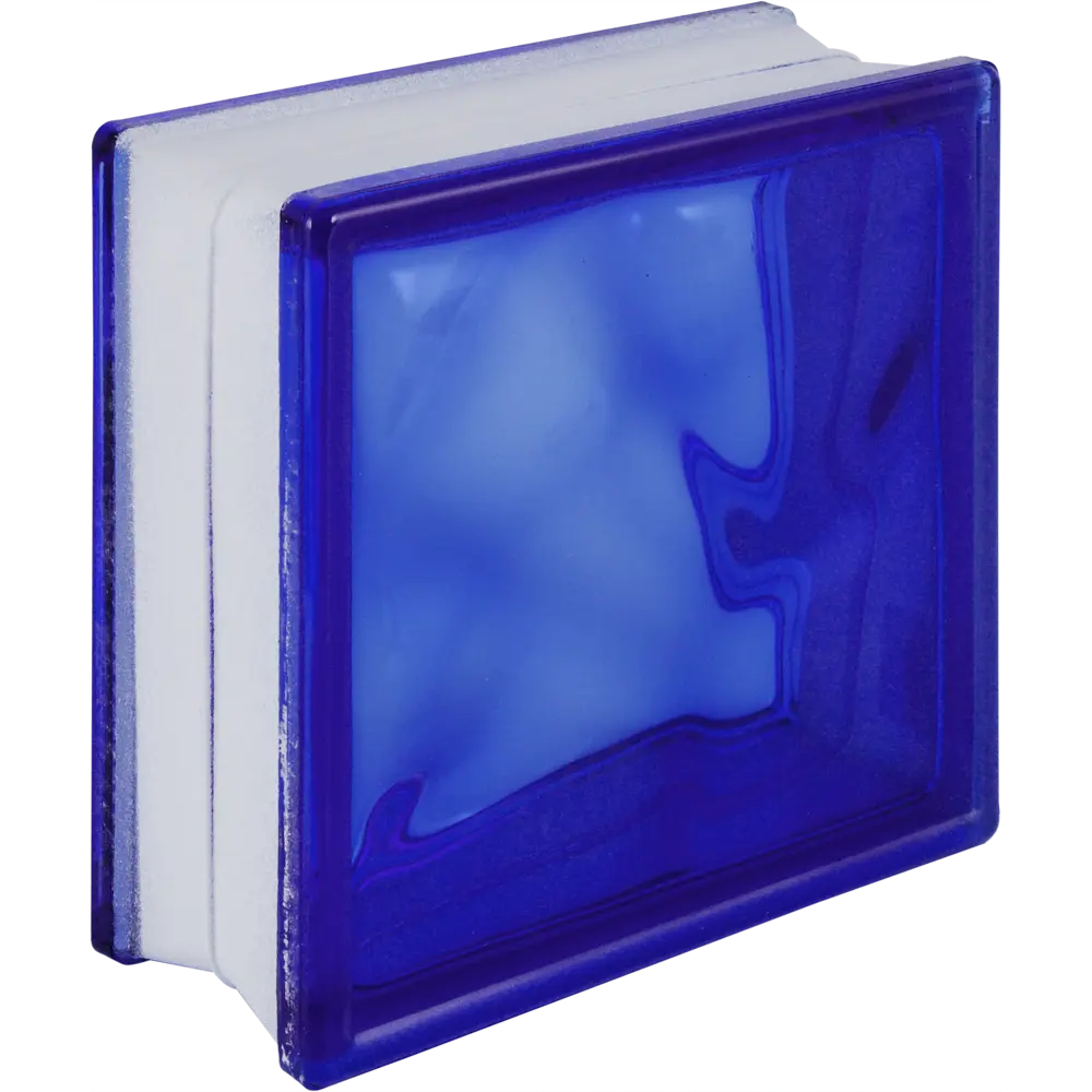 Стеклоблок Волна окрашенный в массе цвет синий 13940085 STLM-2125029 VITRABLOCK 