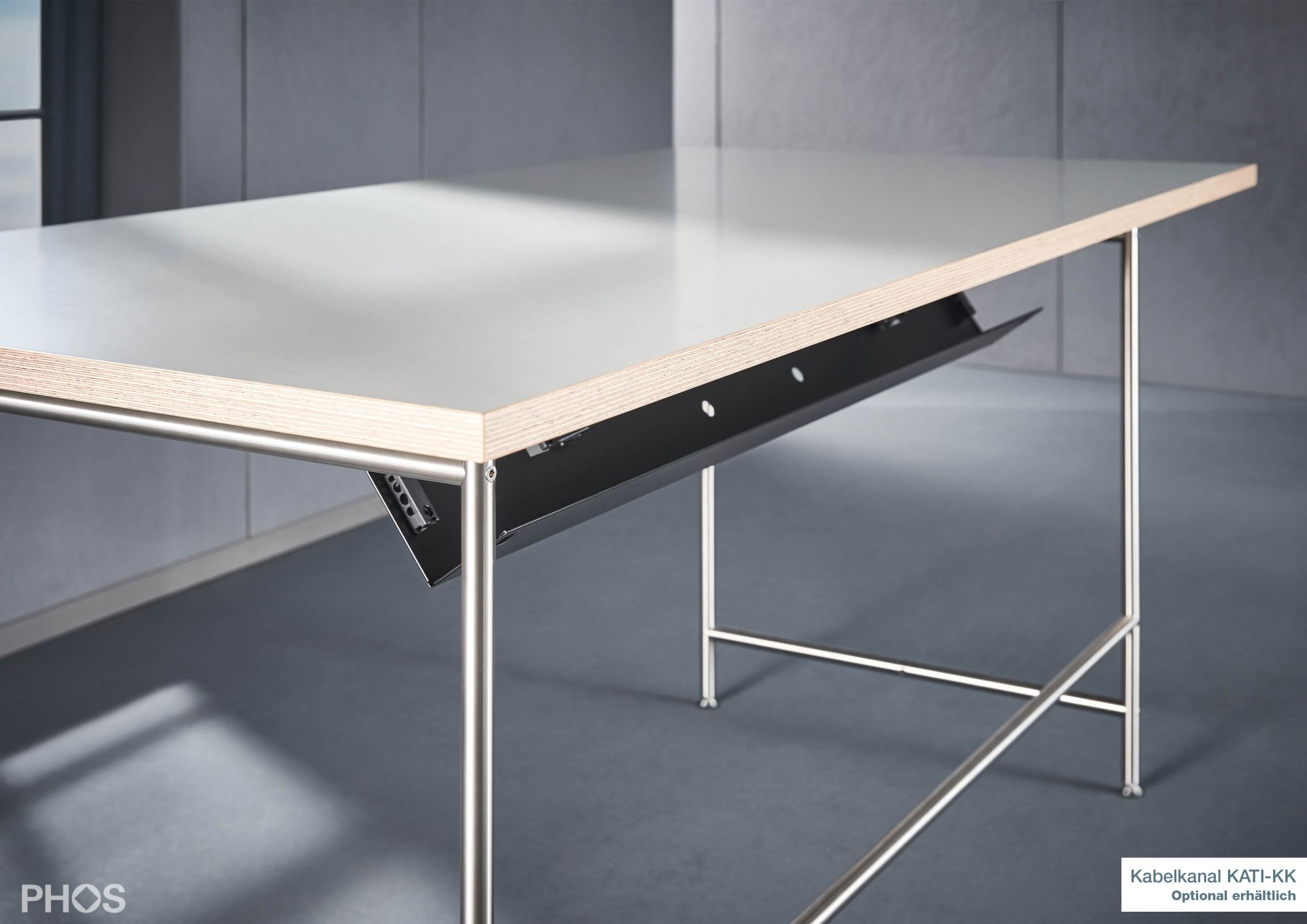 KATI-S1-180x90-MW Карлсруэ стол - письменный стол - белый - 180 х 90 х 75 см. PHOS  - Вид №6