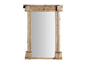 Прямоугольное напольное зеркало из тикового дерева с рамкой