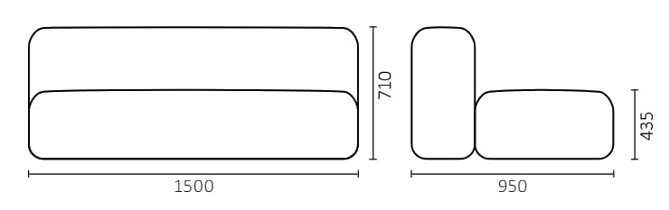 3-местный тканевый модульный контрактный диван Leyform Noà ARCH-00008712 - Вид №8