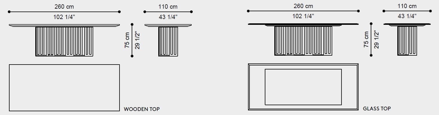 Прямоугольный стол для гостиной из металла и стекла ETRO Home Interiors Klee ARCH-00010983 - Вид №3
