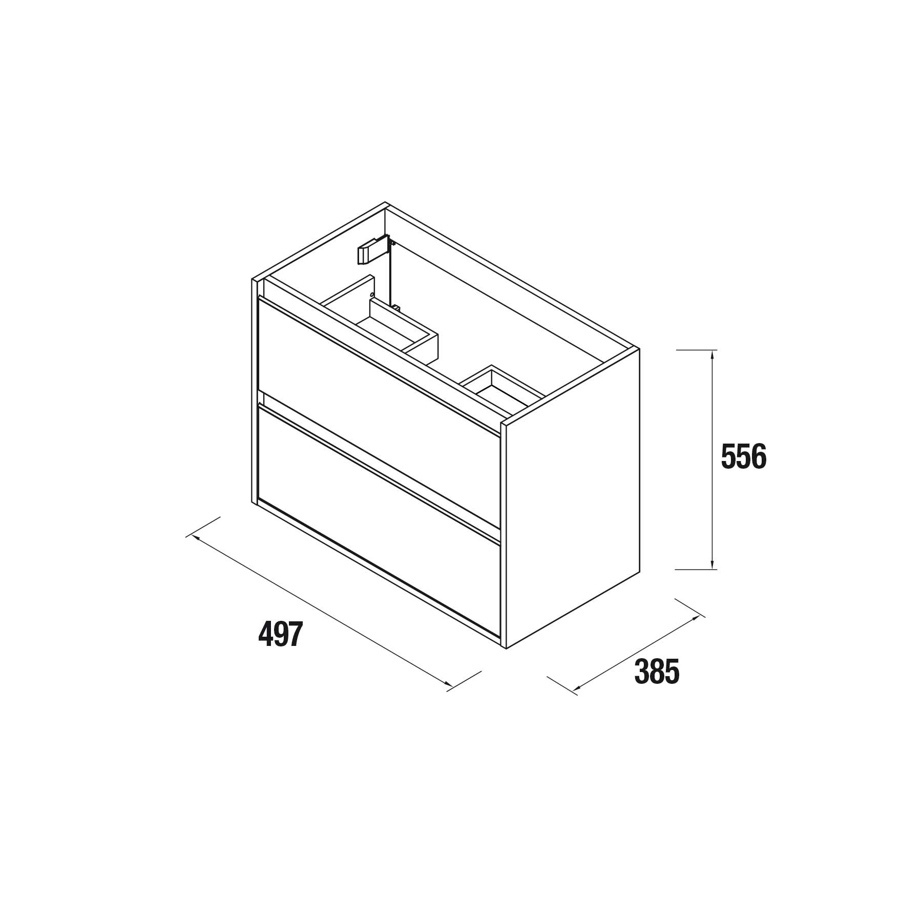 23272 SALGAR Мебель для умывальника S40 500 2 ящика NATURAL 497 x 556 x 385 мм Естественный  - Вид №4