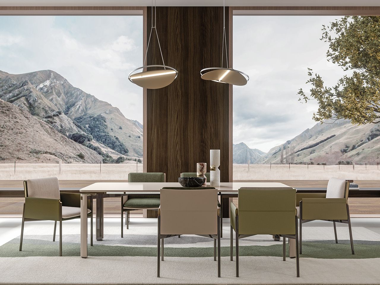 Прямоугольный металлический стол и деревянная столешница Turri ARCH-00147965 - Вид №4