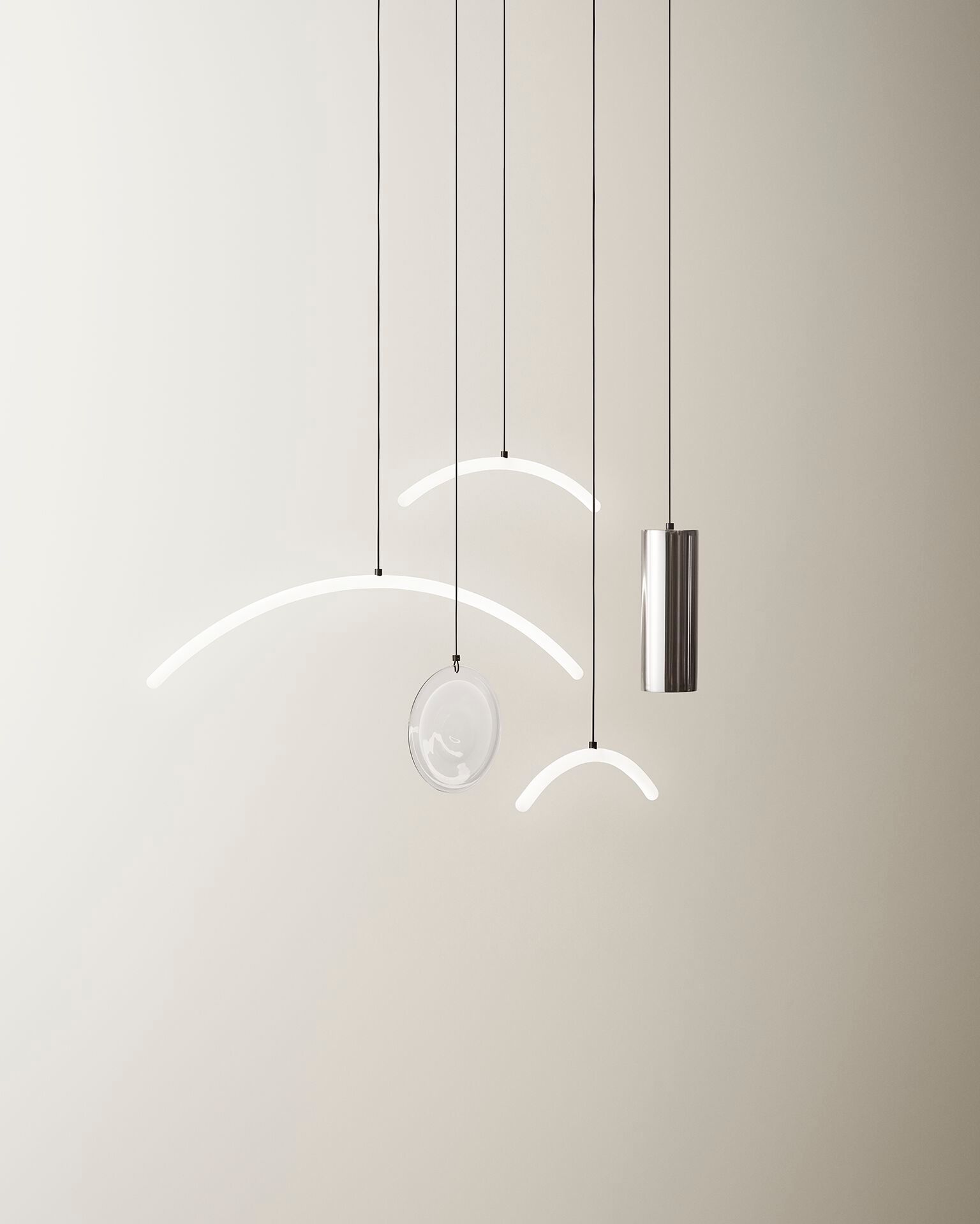 Стеклянный и стальной светодиодный подвесной светильник Pholc DREAM CATCHER ARCH-00107364 - Вид №11