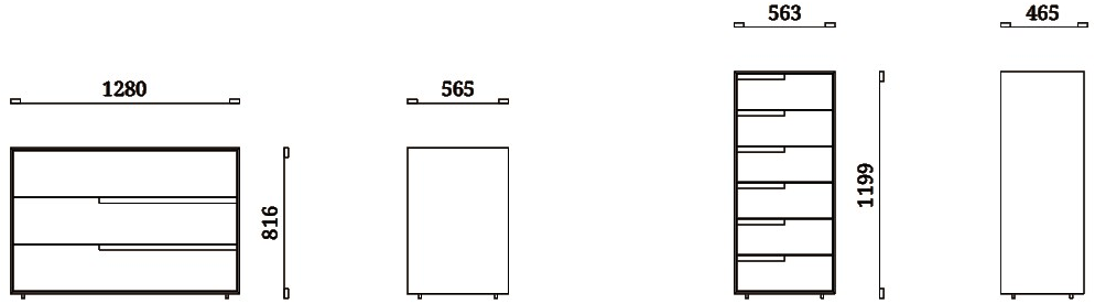 Febal Casa Лакированный комод со встроенными ручками Damien sun-id-1494310 - Вид №4