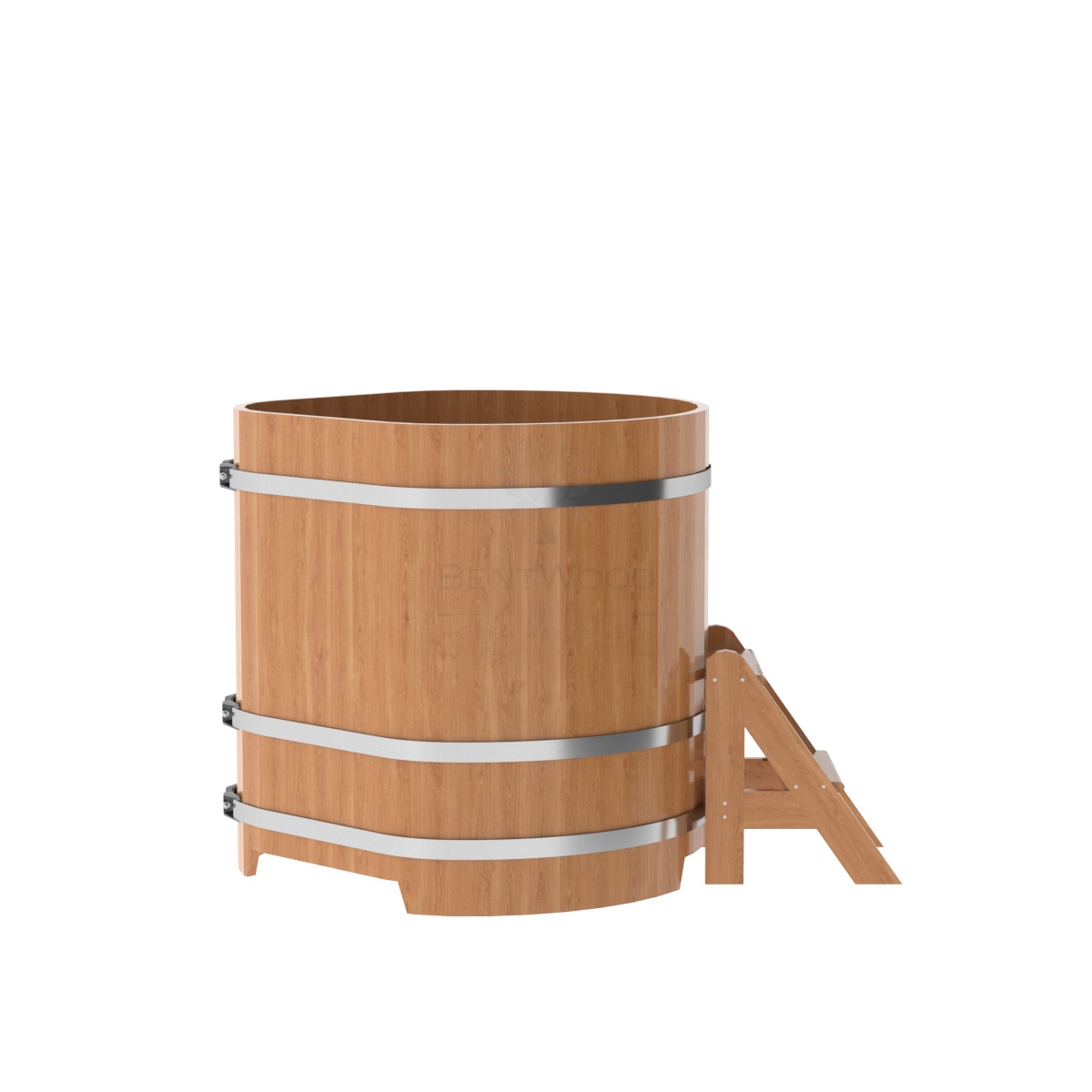 1345 Купель угловая из дуба 1,03х1,03х1,1 натуральная Alyarus  - Вид №2