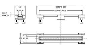 Алюминиевый слив для душа