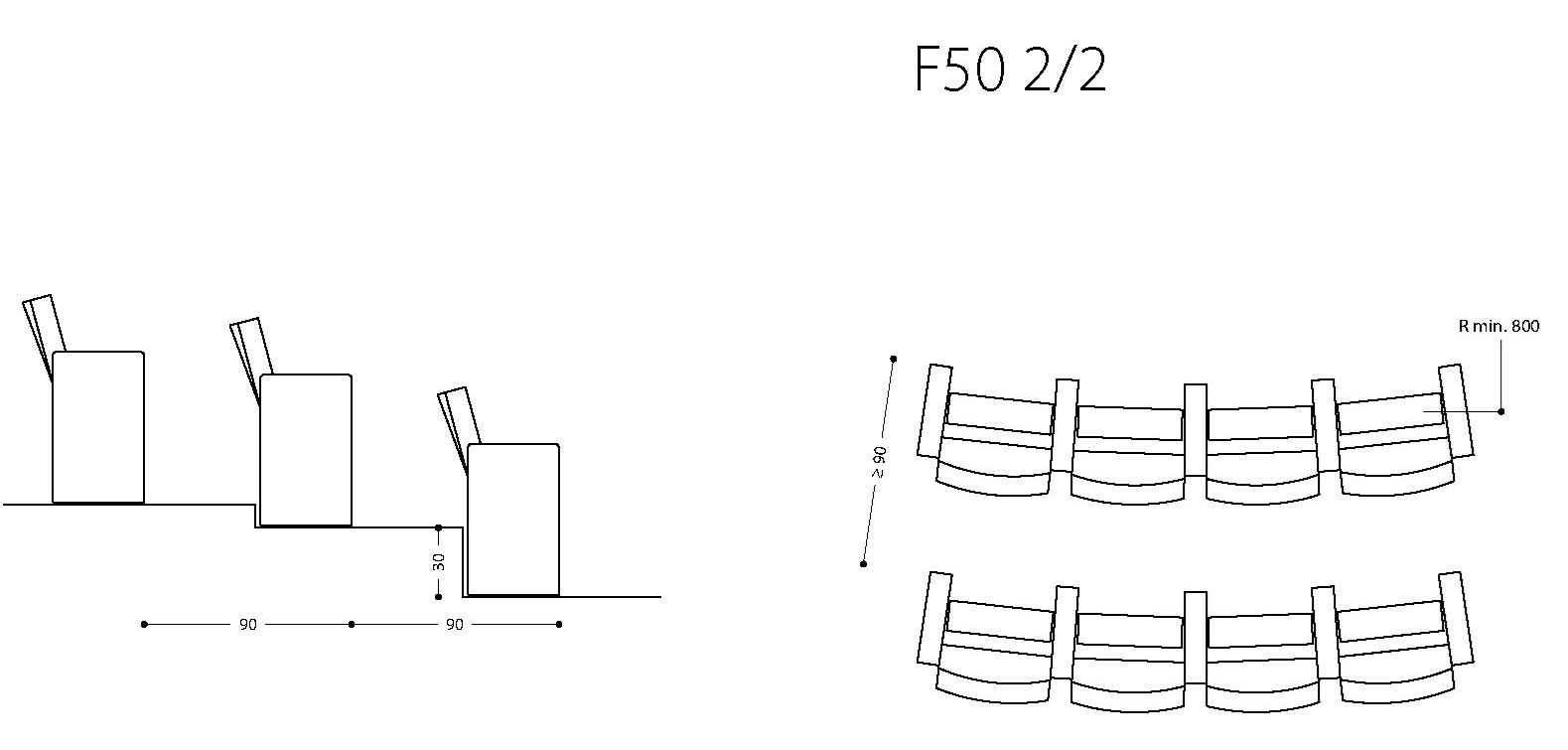 Кресло зрительного зала с регулируемой спинкой LAMM F50 ARCH-00137084 - Вид №13