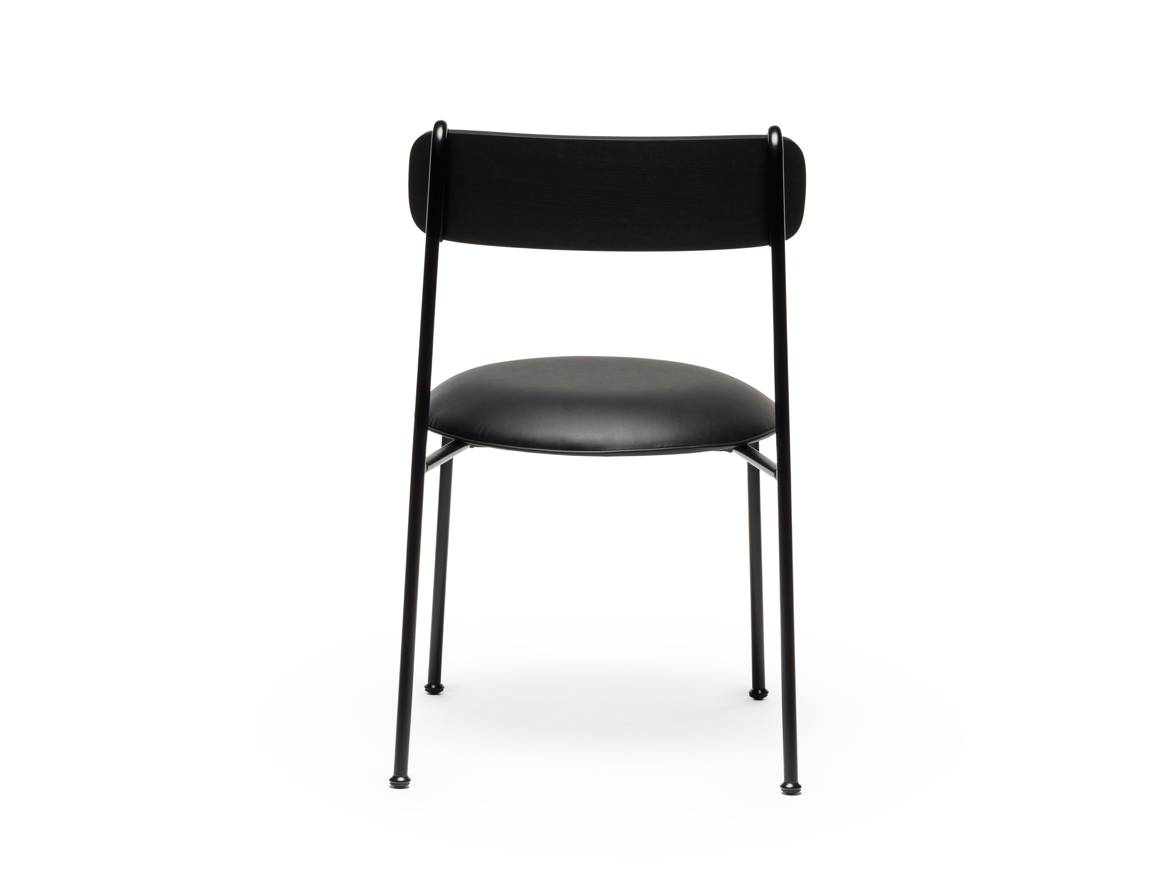 Окрашенный металлический стул со встроенной подушкой из искусственной кожи CHAIRS & MORE Lena ARCH-00091348 - Вид №21