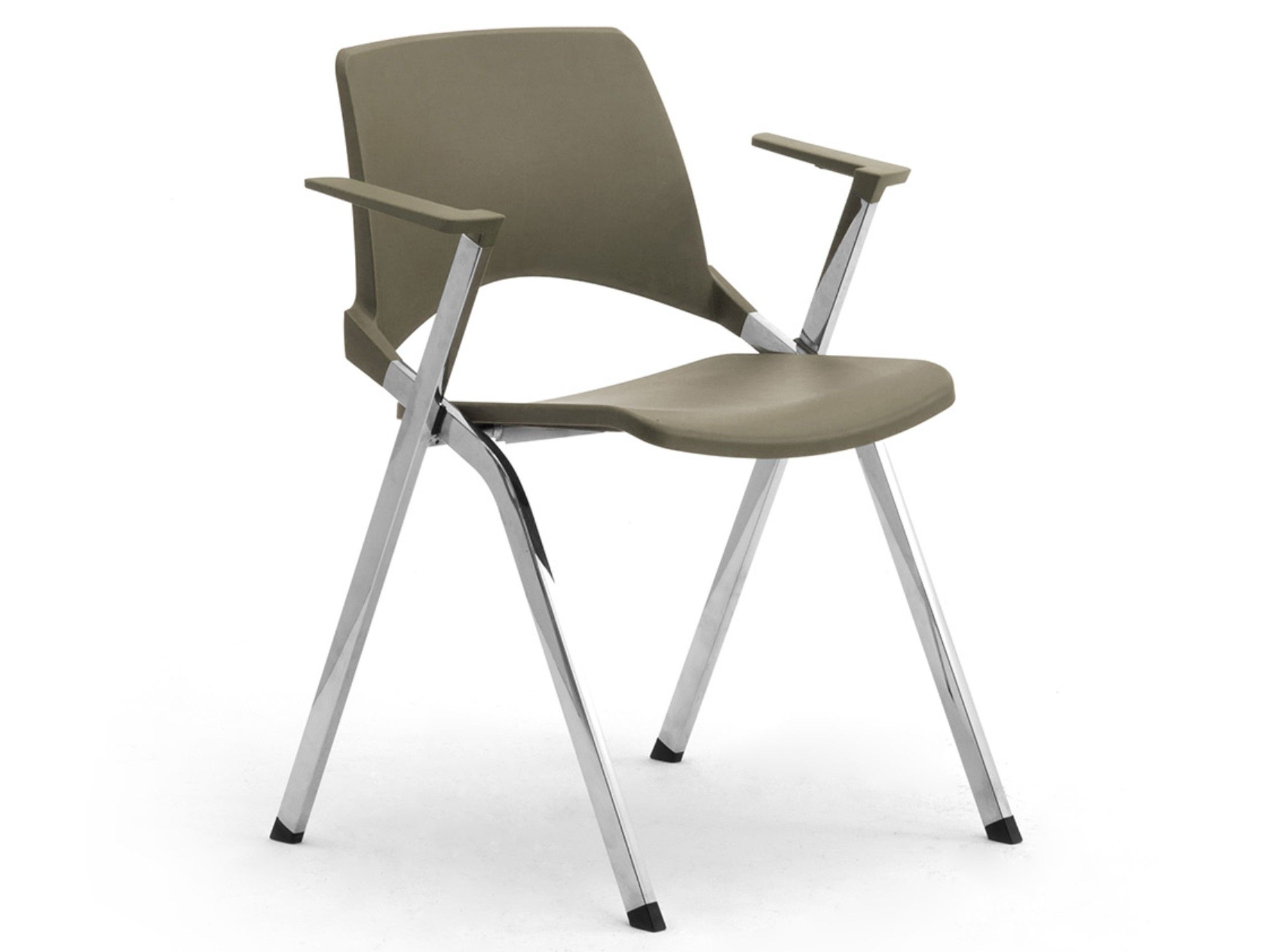 Стул из хромированной стали и полипропилена с подлокотниками Leyform Key Ok ARCH-00045120