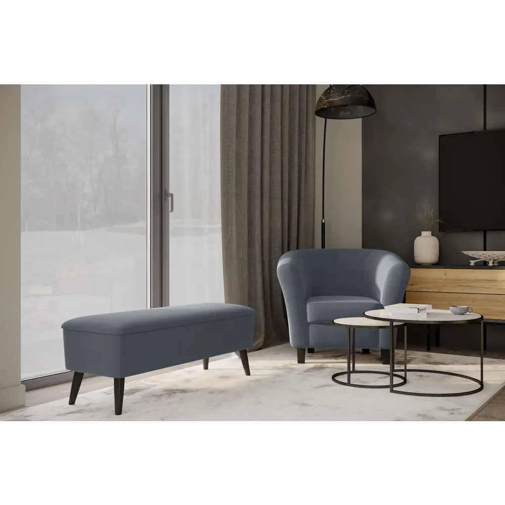 Банкетка полиэстер Seasons Гарда Camaro 18 серый 112x43 см STLM-2168816 - Вид №3