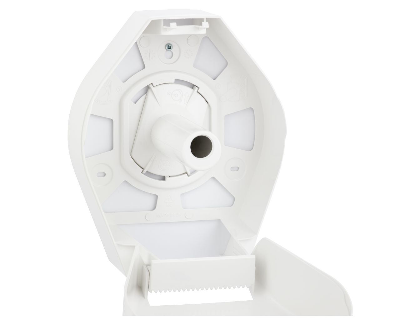 BTS201 Держатель рулона туалетной бумаги TOP MINI, пластик АБС, белый, серое окно Merida  - Вид №2