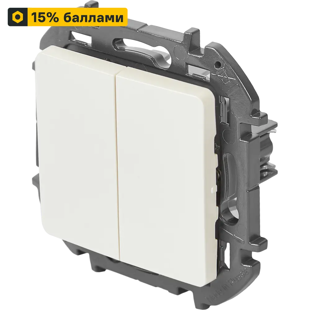 LEXMAN LILIAN — двухклавишный выключатель скрытого монтажа в жемчужном исполнении 86761701 STLM-1102252